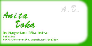 anita doka business card