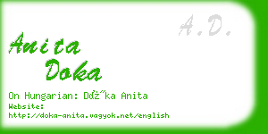 anita doka business card